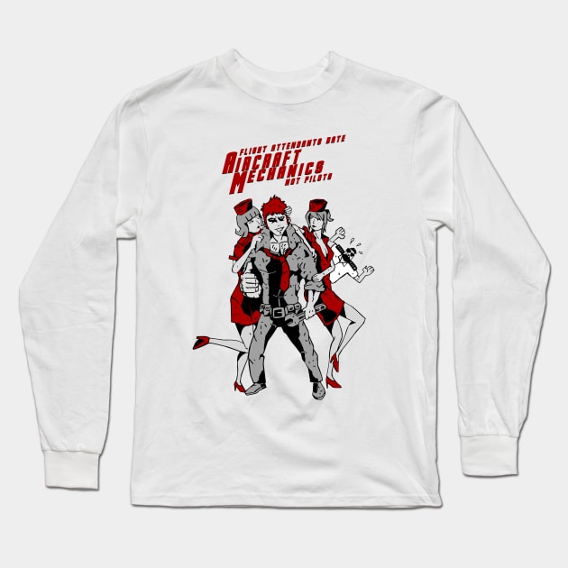 Aircraft Mech Long Sleeve T-Shirt by BRed_BT